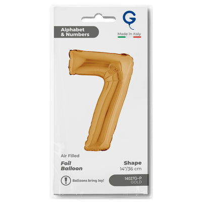 Gold Number 7 Foil Balloon 36cm
