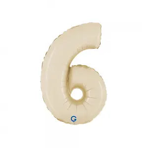 Balon Folie Cifra 6 Satin Cream 36cm