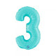 Balon Folie Cifra 3 Pastel Blue 36cm