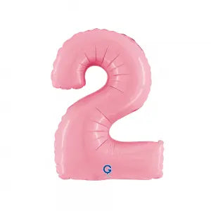 Balon Folie Cifra 2 Pastel Pink 36cm