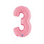 Balon Folie Cifra 3 Pastel Pink 36cm
