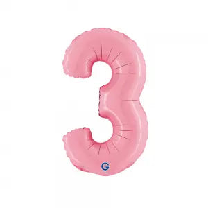 Balon Folie Cifra 3 Pastel Pink 36cm