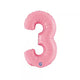 Balon Folie Cifra 3 Pastel Pink 36cm