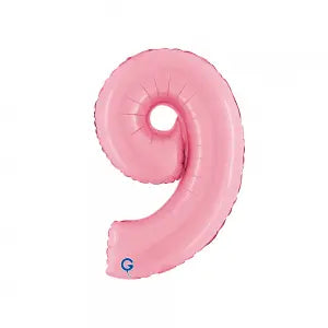 Balon Folie Cifra 9 Pastel Pink 36cm