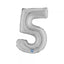Balon Folie Cifra 5 Argintiu 36cm