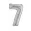 Balon Folie Cifra 7 Argintiu 36cm