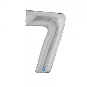 Balon Folie Cifra 7 Argintiu 36cm