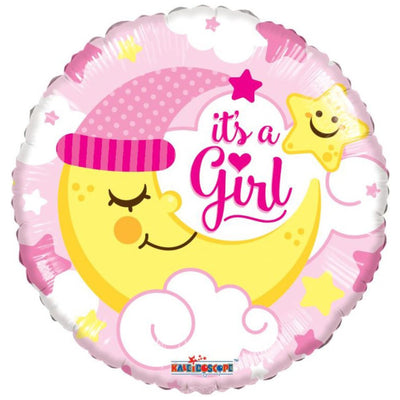 Foil Balloon 45cm Baby Girl Moon