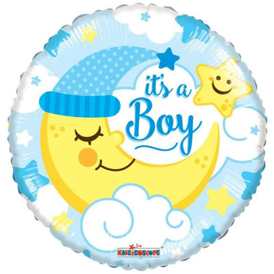 Foil Balloon 45cm Baby Boy Moon