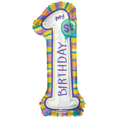 Balon Folie Cifra 1 Colorat 86cm 15116-34