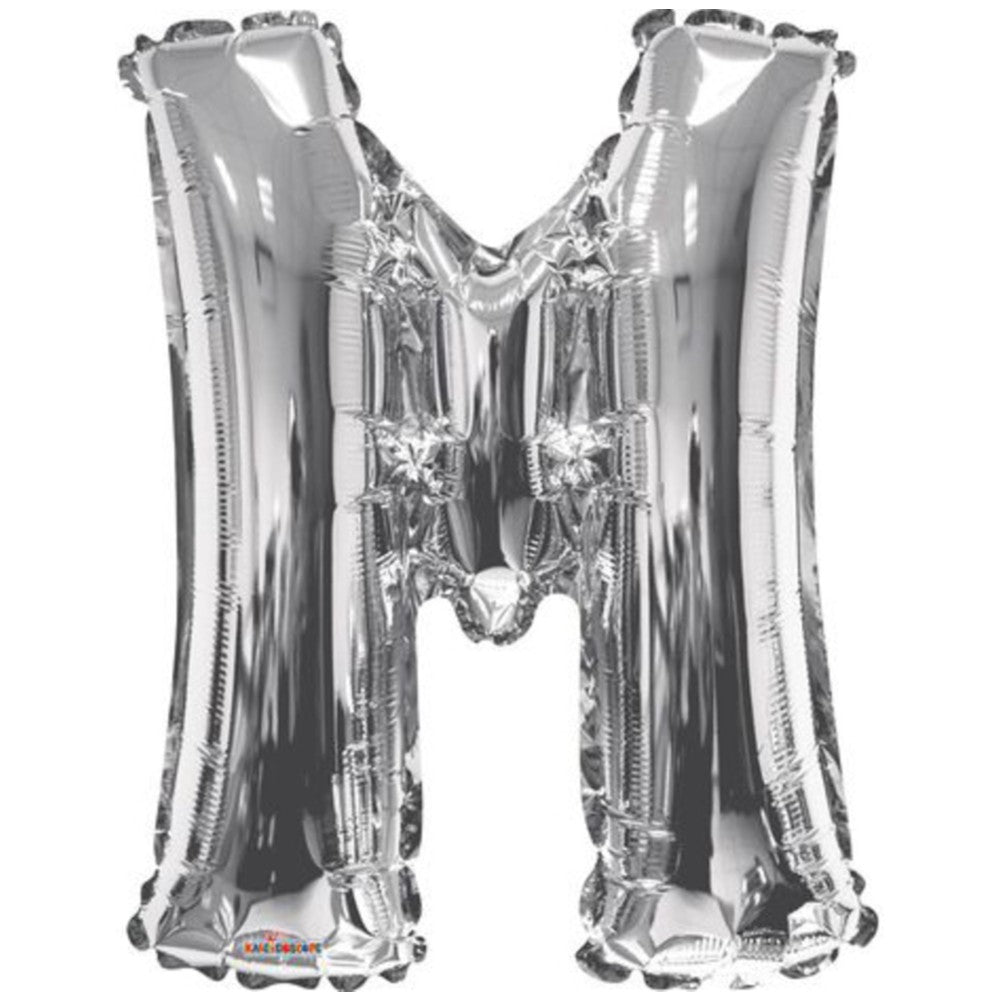 Foil balloon letter M silver 15242-34