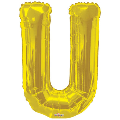Foil Balloon 86cm Letter U Gold 15280-34