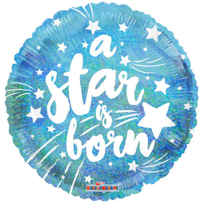 Foil Balloon Round A Star is Born Blue 45cm Conver USA