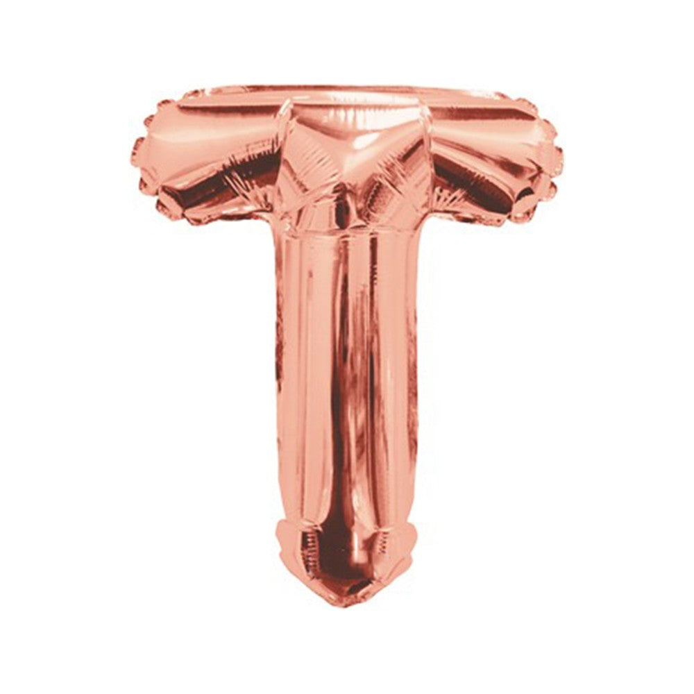 Foil balloon 35cm Letter T ROSE-GOLD 15669-14
