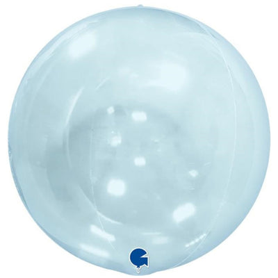 Foil Balloon Sphere 4D Blue Transparent 38 cm Grabo