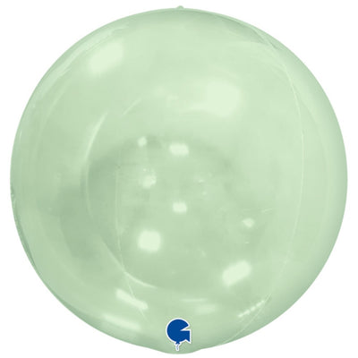 Foil Balloon Sphere 4D Green Transparent 38cm Grabo