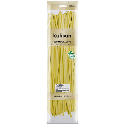 SET of 50 Macaron Yellow Modeling Latex Balloons Nozzle Up 152 x 2.5 cm 160M 3005