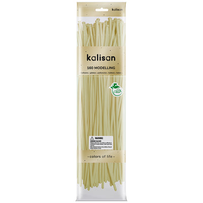 SET of 50 Macaron Pale Yellow Latex Modeling Balloons, Nozzle Up, 152 x 2.5 cm, 160M 3008