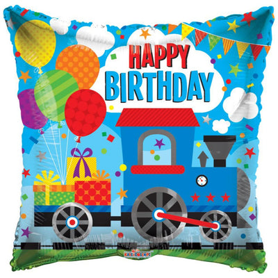 Foil Balloon Square HB Train 45cm
