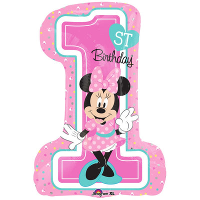 Balon Folie Cifra 1 Minnie Mouse- Prima Aniversare 48x71cm AMS 3435201