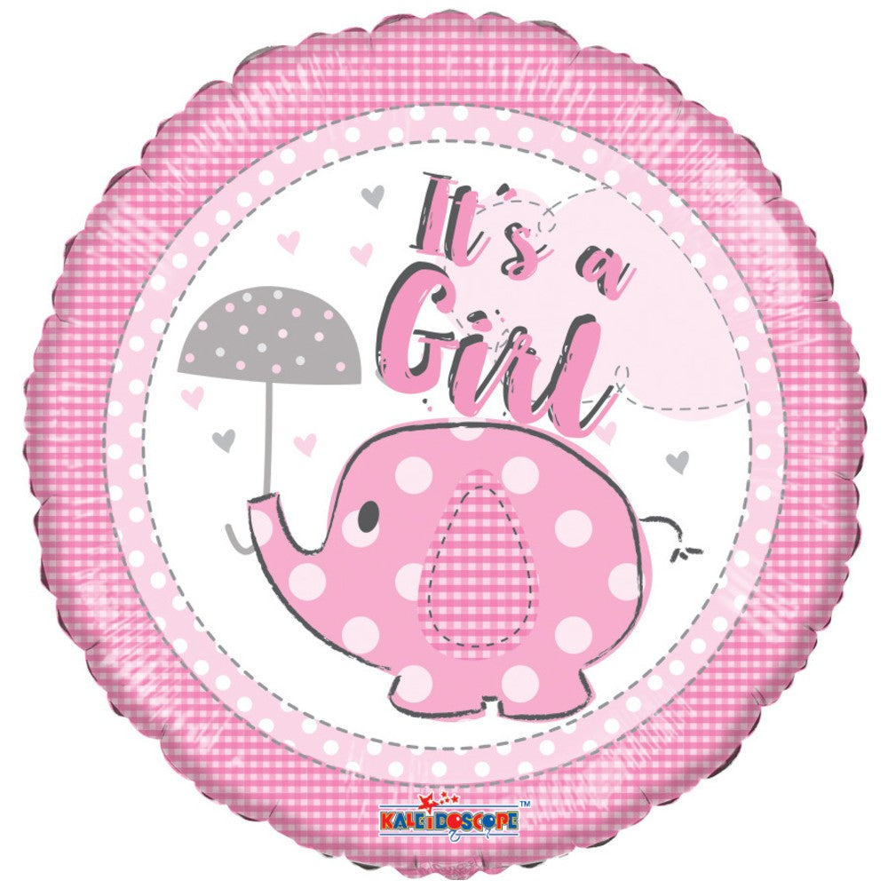 Foil Balloon It's a Girl Elephant 45cm