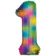 Foil Balloon Number 1 Rainbow 16374-34