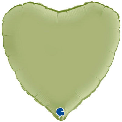 Foil Balloon Satin Olive Heart 46 cm Grabo