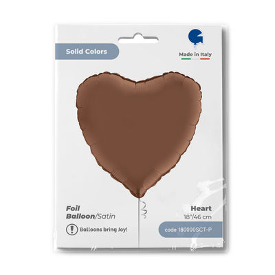 Balon Folie Inima Satin Chocolate 46 cm Grabo
