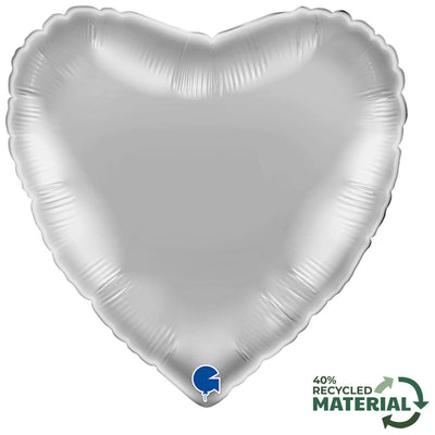 Grabo 46cm Silver Heart Foil Balloon
