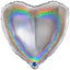 Balon Folie Inima Argintie Holografica 46 cm Grabo