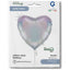Balon Folie Inima Argintie Holografica 46 cm Grabo