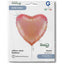 Balon Folie Inima Rose Gold Holografica 46 cm Grabo