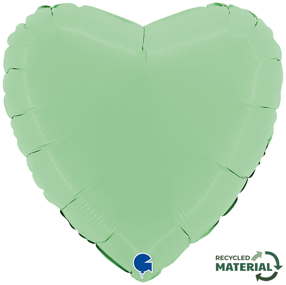 Balon Folie Inima Verde Mat 46cm