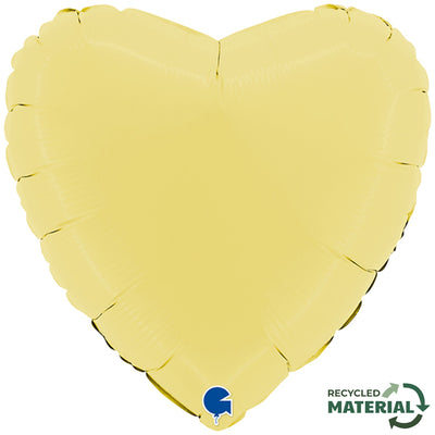Foil Balloon Matte Yellow Heart 46cm