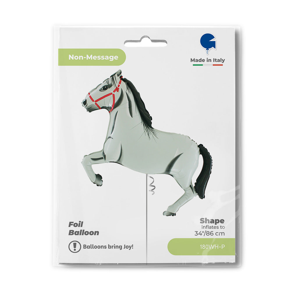 Foil Balloon White Horse Figurine 86cm
