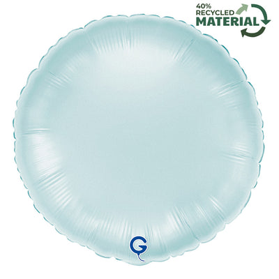 Balon Folie Rotund Satin Pastel Blue 46cm