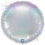 Balon Folie Rotund Argintiu Holografic Glitter 46 cm Grabo