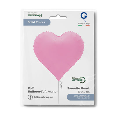 Sweetie Heart Foil Balloon Matte Sakura Pink 46cm