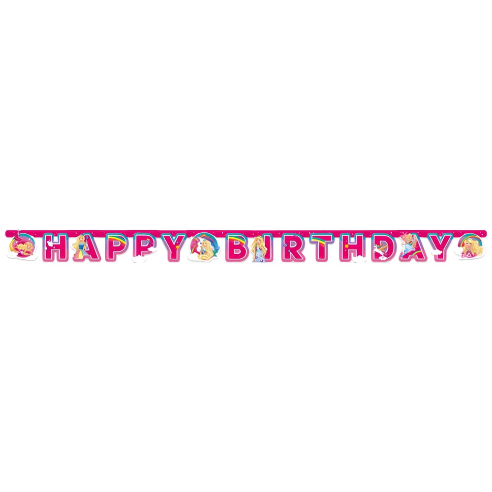 Happy Birthday Barbie Dreamtopia Banner 200x15cm 9902529
