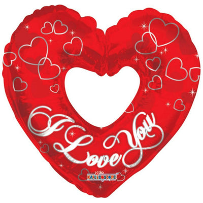 JUMBO Red Heart Hollow Foil Balloon 91cm