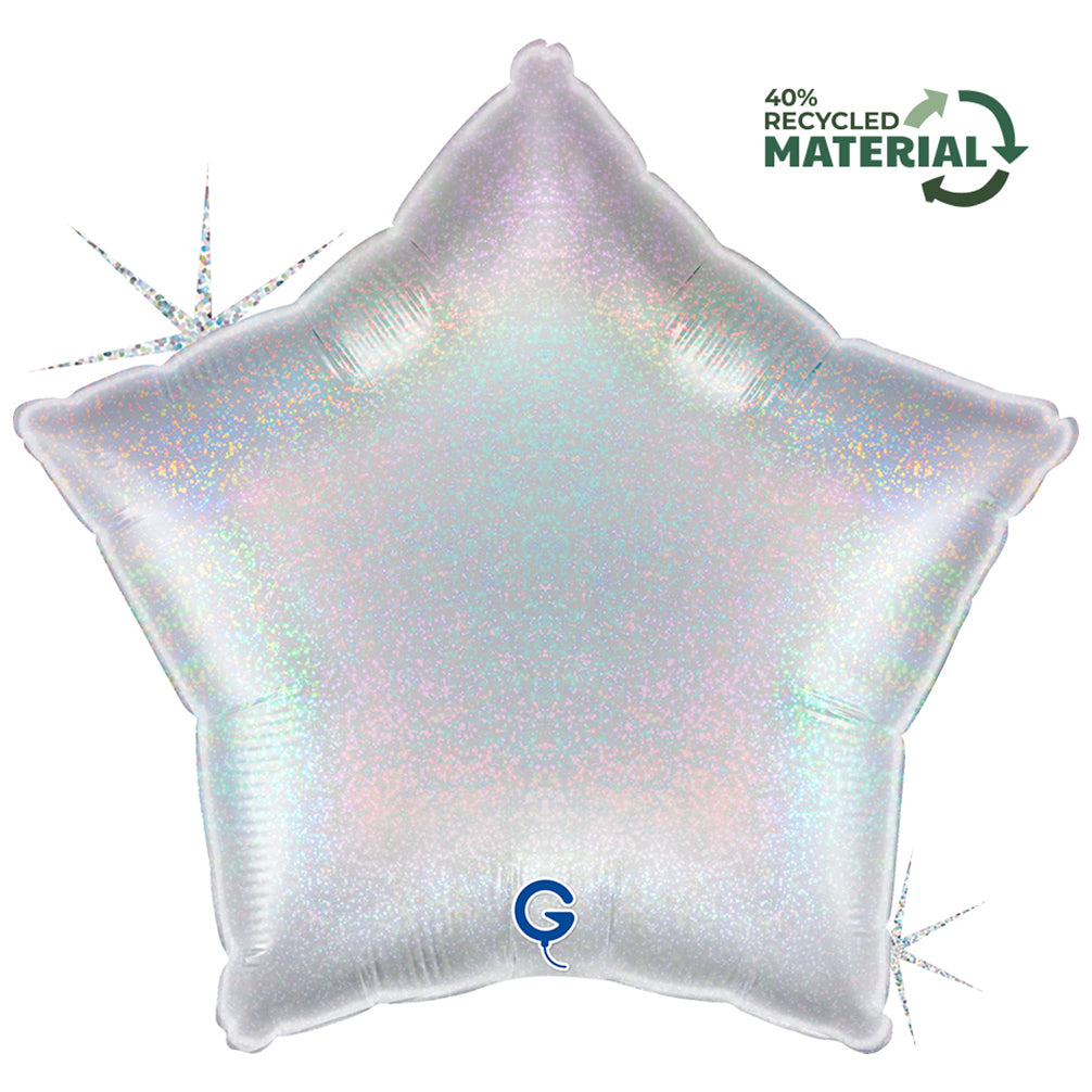 Balon Folie Stea Argintie Holografica 46 cm Grabo