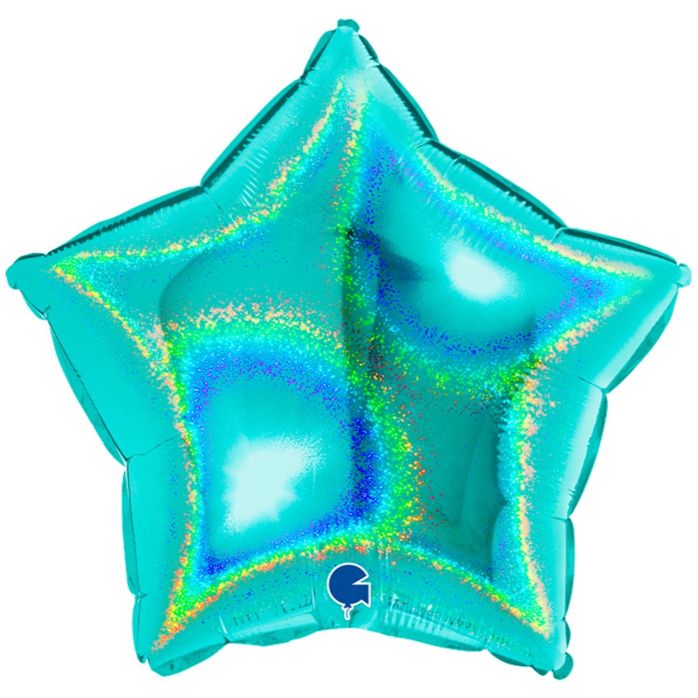 Foil Balloon Star Tiffany Holographic 46 cm Grabo