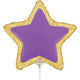 Foil Balloon Mini Figurine Star Lilac Gold Frame 26cm 19439