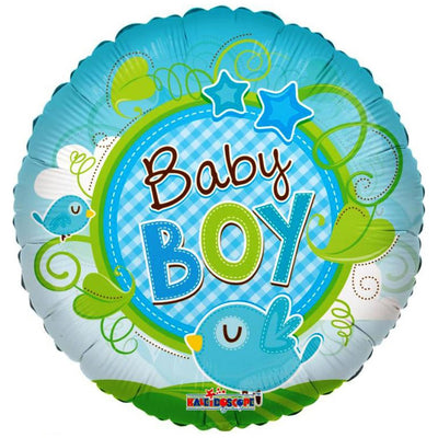 Foil Balloon Baby Boy Birds 45cm 19479