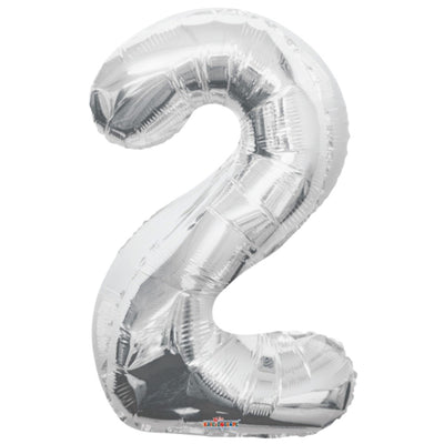 Balon folie cifra 2 argintiu 19644-34