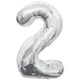 Balon folie cifra 2 argintiu 19644-34