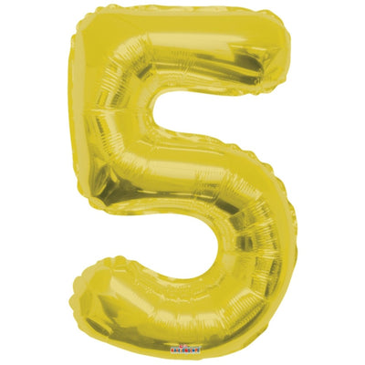 Foil Balloon Number 5 Gold 19657-34