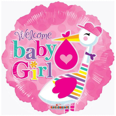 Foil Balloon Baby Girl with Stork 19730