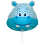 Foil Balloon Mini-Figure Hippopotamus Head (AIR) 35cm 19759-14