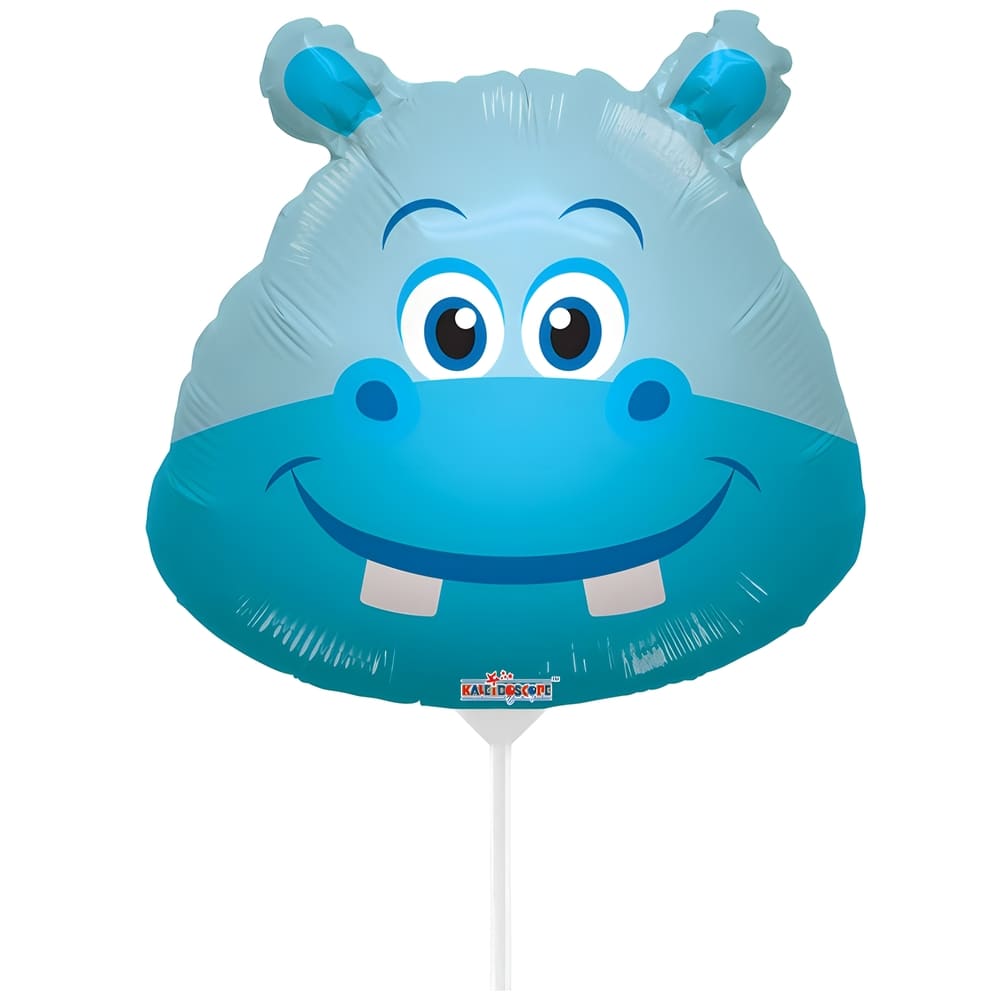 Foil Balloon Mini-Figure Hippopotamus Head (AIR) 35cm 19759-14